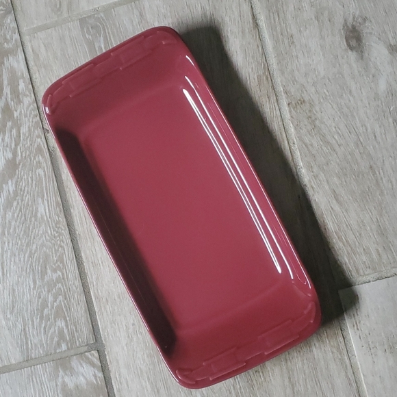 Longaberger Pottery Woven Traditions Appetizer Tray 12.5 x 6.5 - Picture 3 of 7